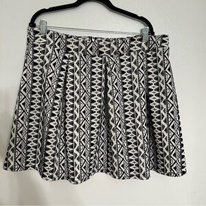 Forever 21+ Aztec Skirt Black and White 2X